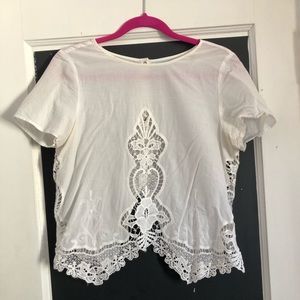 White crochet blouse